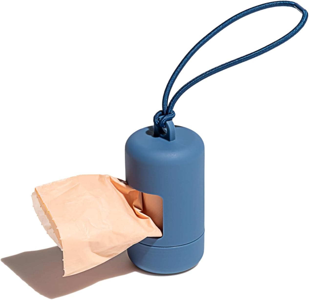 Dog Poop Bag Holder and Dispenser with Leash Attachment, Leak Proof, Easy Twist Top for Refills, Includes 1 Roll Poop Bags, Navy, photo 1 of 8