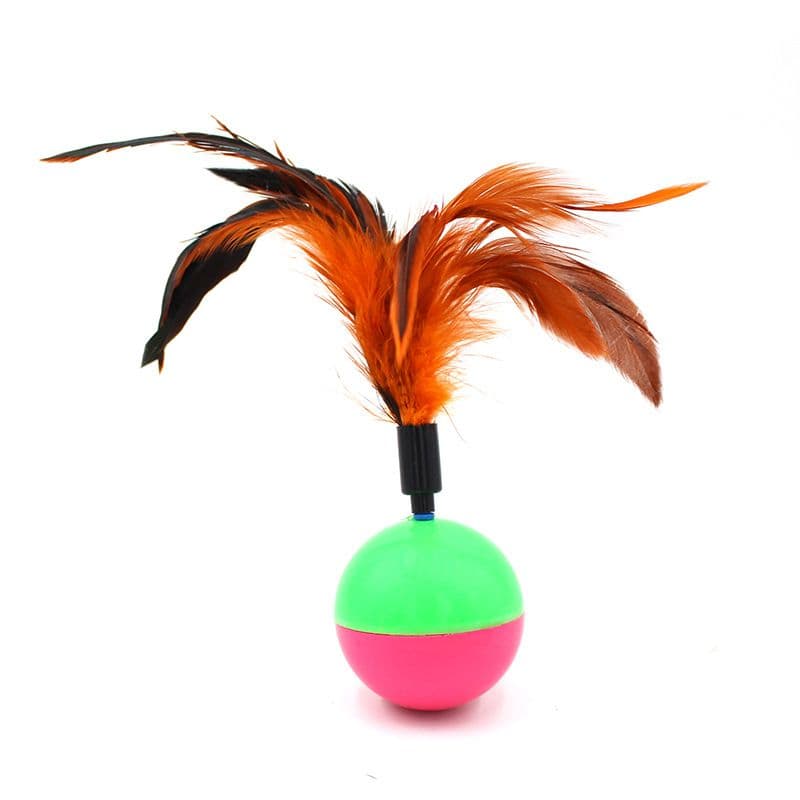 Pet Toy Tumbler Feather Plastic Meng Qigong Tumbler feather: color random, photo 1 of 4