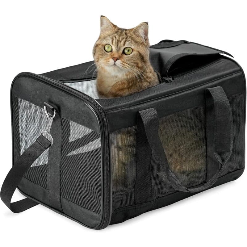 Cat Carrier Bag/Dog Carrier Bag For Cats, Small Dogs, Kittens Or Puppies, Soft And Foldable With Wool Mat For Travel By, photo 1 of 4
