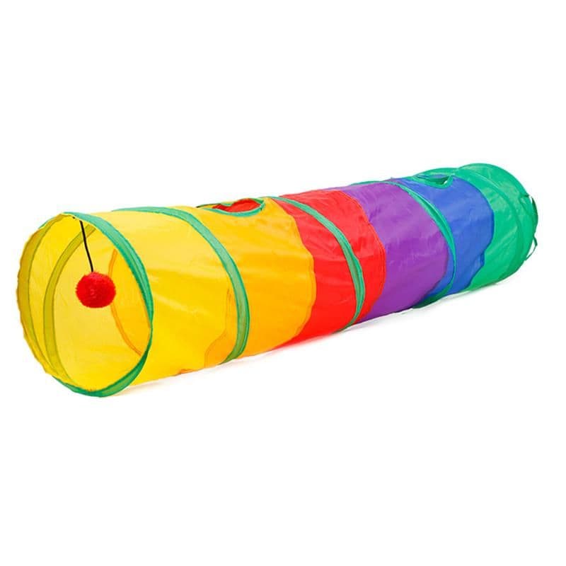 Collapsible Cat Tunnel Toy, Colourful 115x25cm, Interactive Play for Kitty, photo 1 of 8