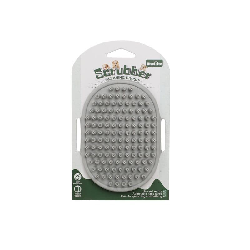Pet Bath Massage Brush Soft TPR Grooming Brush for Dogs and Cats Adjustable Hand Strap Deshedding Scrubber