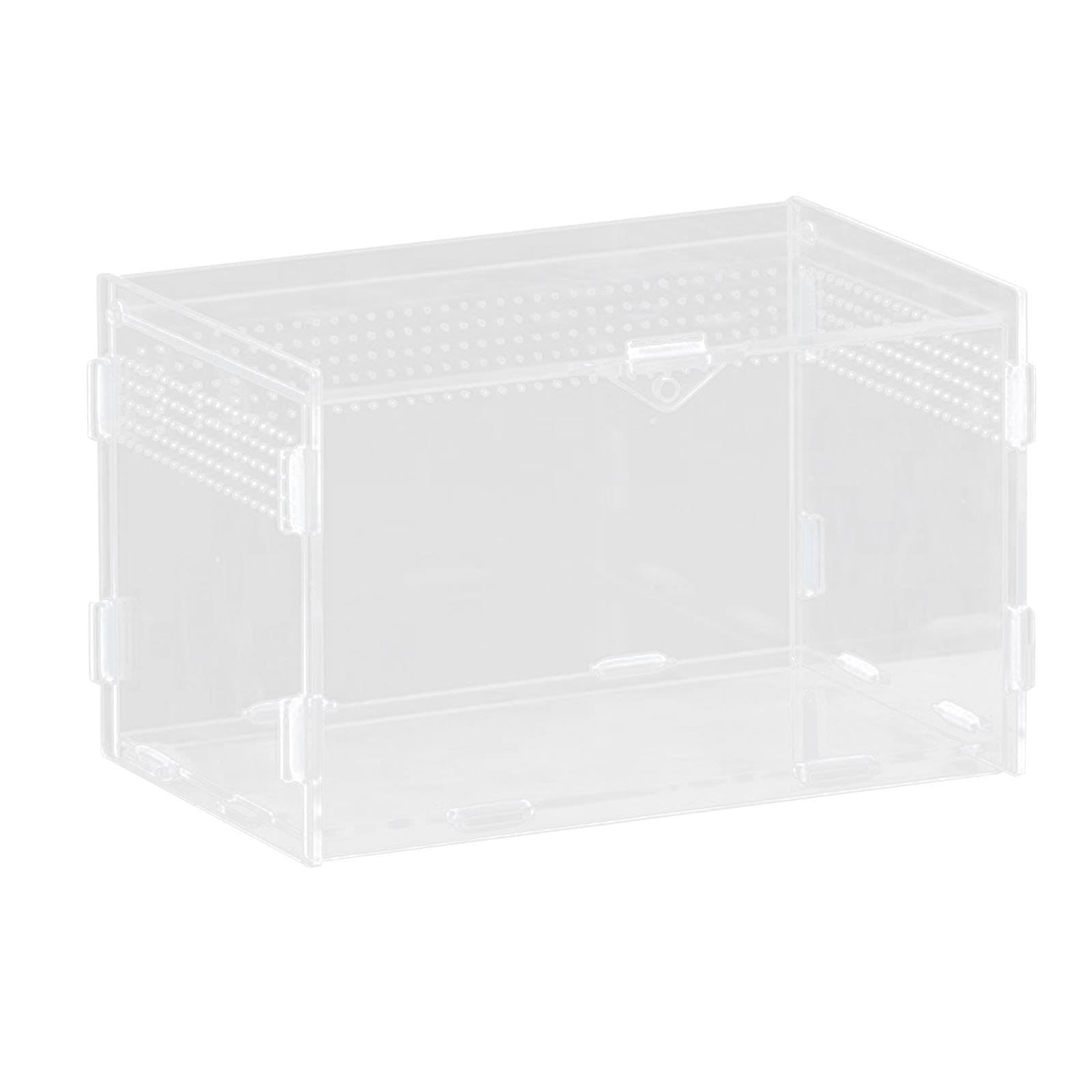 Magnetic Acrylic Case, Micro Habitat Small Tarantula Enclosure Enclosure for arboreal Tarantula Scorpion Sling Lizards Mantis Snake Gecko Jumping Spider Snail Insect Isopods (20X12X12cm horizontal version), photo 1 of 5