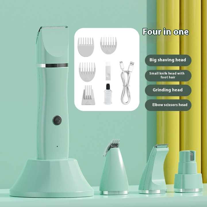 4-in-1 Pet Grooming Electric Clippers - Professional Rechargeable Trimmer for Dogs & Cats, Paw, Fur, Nail, and Ear Care | Compact Design