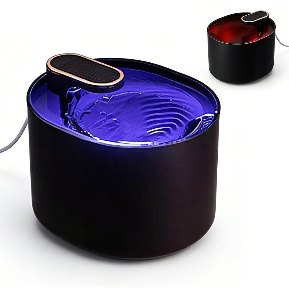 Pet Water Fountain Cat Dog Automatic Electric Drinking Dispenser with Red Light Indicator Black, photo 1 of 10