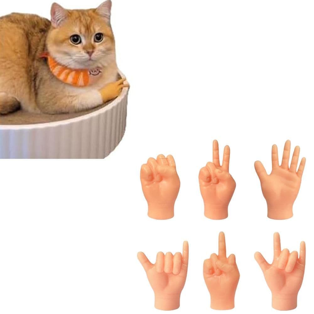 6Pcs Mini Hands Set for Cats Small Elastic Human Hands Toy for Cats, photo 1 of 5