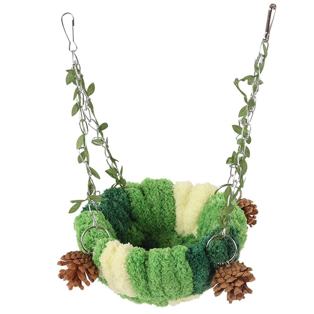 Bird's Nest hammock toy, suitable for small and medium-sized pet parrots, long tailed parrots, cockatoos, cockatoos, Amazon lovebirds, boogie, finch, canary, hamster, sand rat (green swing nest), photo 1 of 5