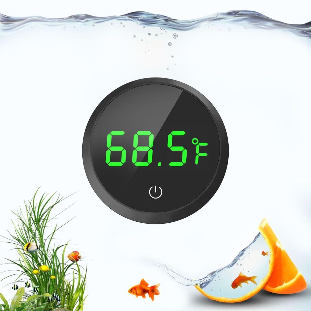 Fish Tank Thermometer Aquarium Thermometer Wireless Touch Stick Digital Aquarium Thermometer LED Display ±1°F for Monitoring The Fish Tank Aquarium Temperature Accessories - Size 4.5 cm