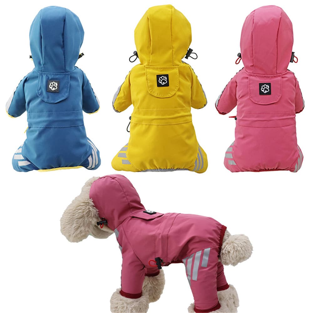 Dog Rainwear Raincoat Pet Hood Waterproof Jacket Clothing pink L, photo 1 of 5