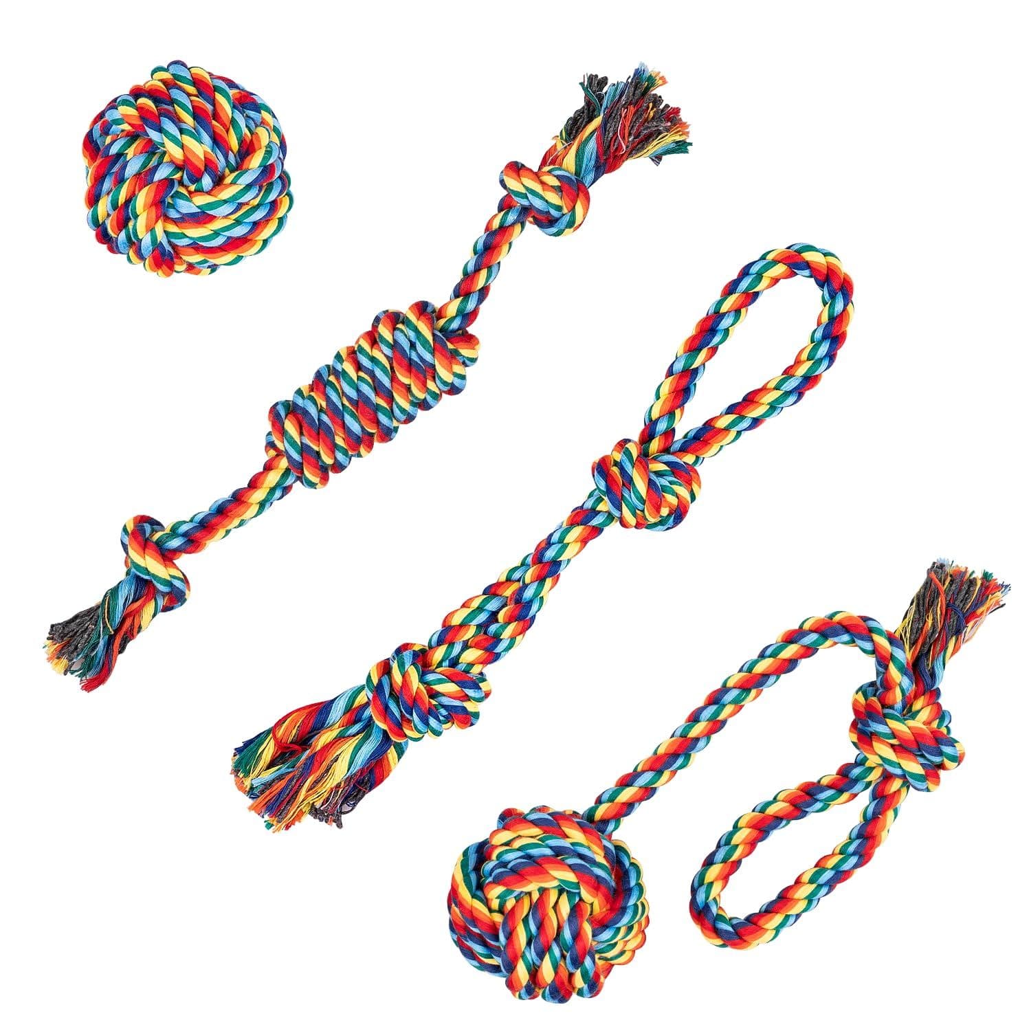 Dog Rope Toy, 4PCS Assorted Puppy Chew Toy Pack, Durable Rope Knot Dog Toy, Puppy Playing Toys for Small Dogs Puppies, photo 1 of 5