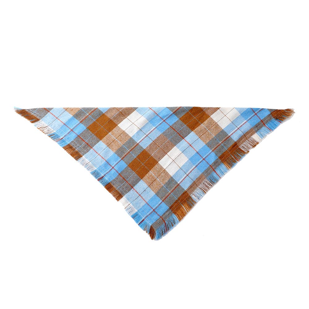 Thanksgiving Plaid Dog Bandana 2-Pack - Festive Tassel Triangle Scarf for Pets