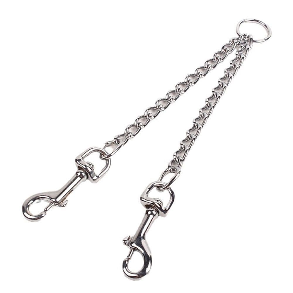 Metal Double Dog Leash Coupler, Chew Proof Tangle Free Dual Pet Dog Leash Extension Splitter Lead for 2 Dogs(3.5mm*60cm), photo 1 of 5