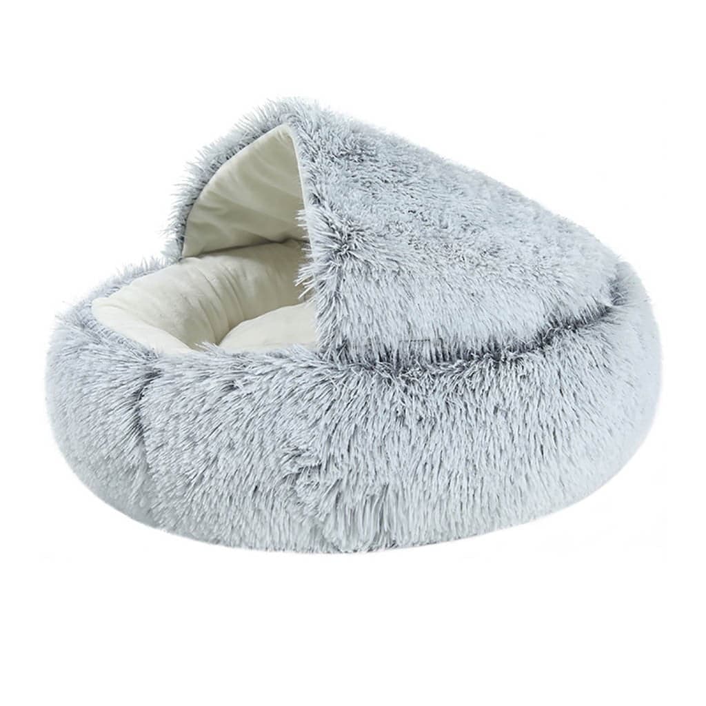 Cat Bed Round Plush Hooded Cat Bed Cave, for Indoor Cats or Small Dog Beds, Calming Pet Beds Calm Anti-nxiety Dog Bed, Waterproof Bottom Washable (41x41 cm), photo 1 of 10