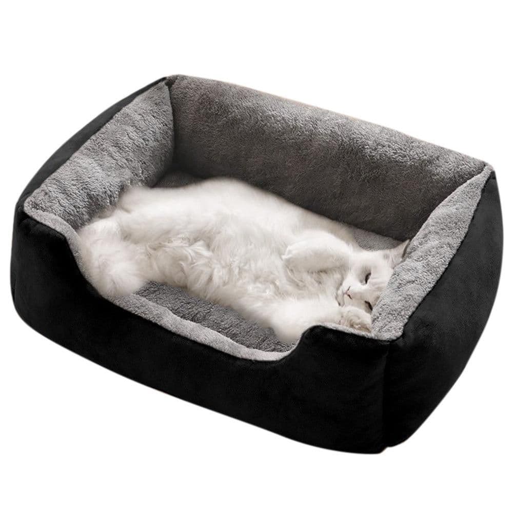 Rectangle Pet Bed for Dogs Cats Beds Warming Soft Calming Sleeping Puppy Bed Black, photo 1 of 10