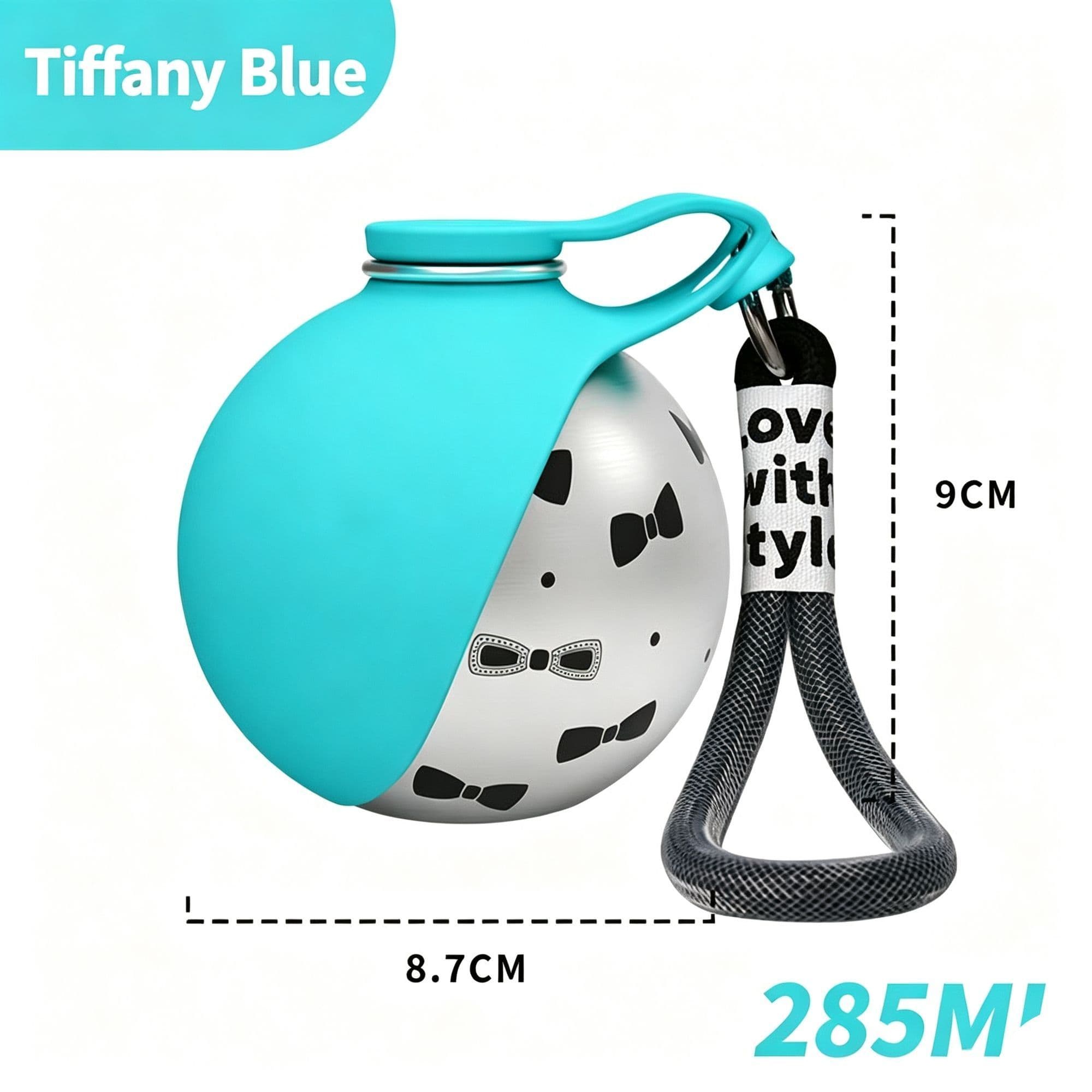 304 Stainless Steel Outdoor Pet Water Bottle, Tiffany Printed Water Container With Lanyard, Collapsible Silicone Dog Bowl, Portable Walking Accessory, Christmas Halloween Pet Lover Gift, photo 1 of 10