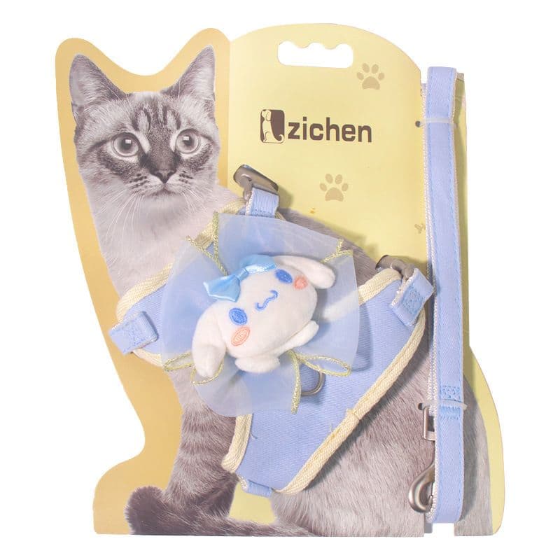 Zichen Cat Harness Vest Style Cotton Traction Rope (melody bow) S