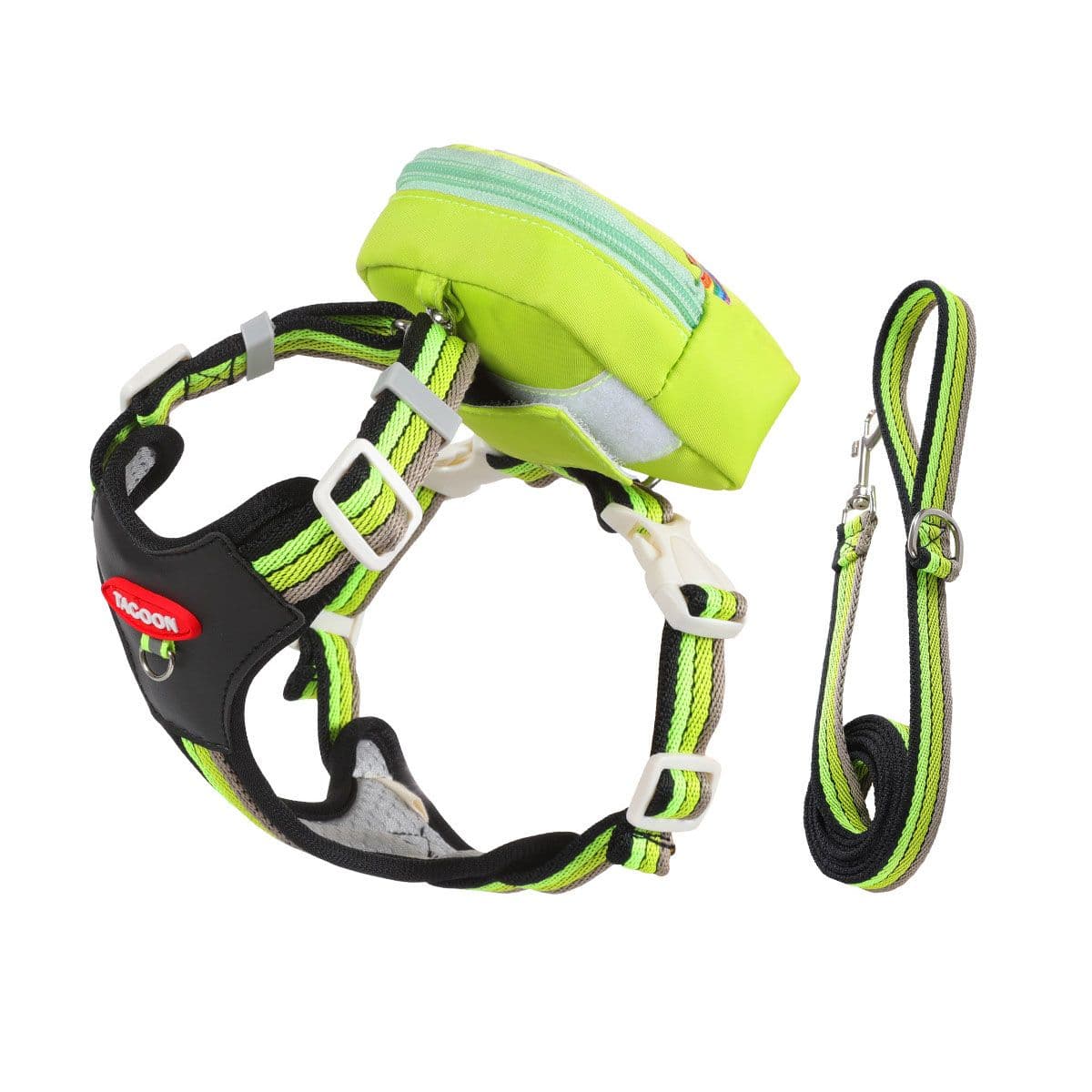 3-in-1 Mini Pet Backpack-Style Carrier Set - Adjustable dog harness with detachable treat pouch and matching leash, suitable for daily walks, photo 1 of 6
