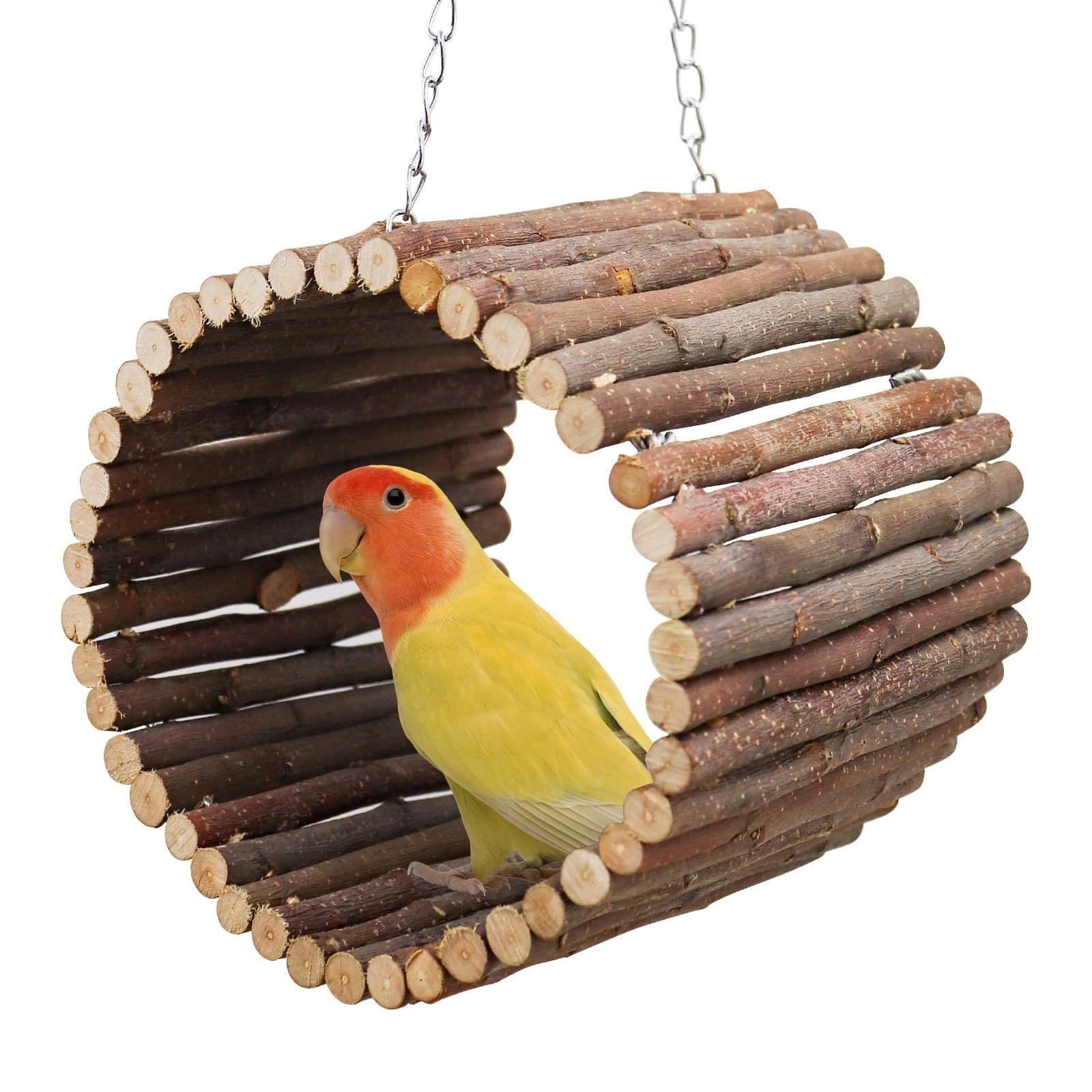 Parrot Swing Toys, Hanging Perch Stand, Natural Willow Wood Hammock, Bird Cage Accessories for Parakeets, Cockatiels, Lovebirds, Hamster, Rat(10*15cm), photo 1 of 5