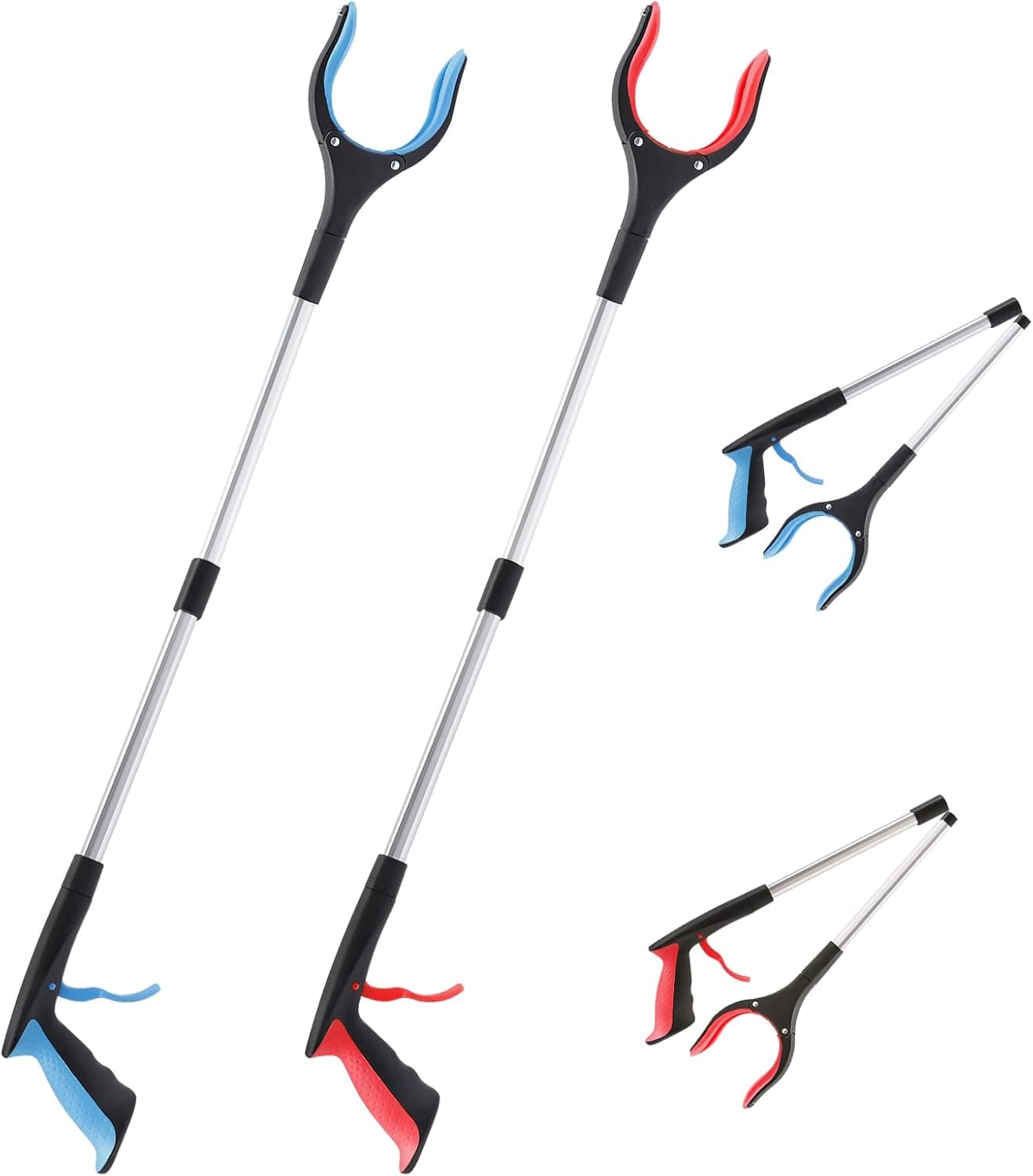 2 Pack Foldable Grabber Reachers with Magnetic Tips and 360 Degree Rotating Heads, 83 cm Litter Pickers for Home and Garden, photo 1 of 5