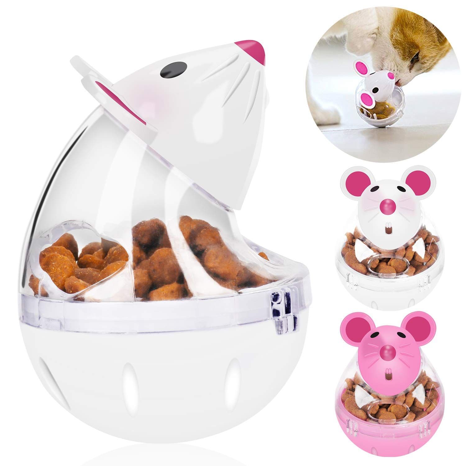 2 pcs Cat Food Ball Slow Feed Mice Tumbler Shaped Pet Treat Ball Cat Food Toy Ball Pet Food Ball Cat Feeder, photo 1 of 5