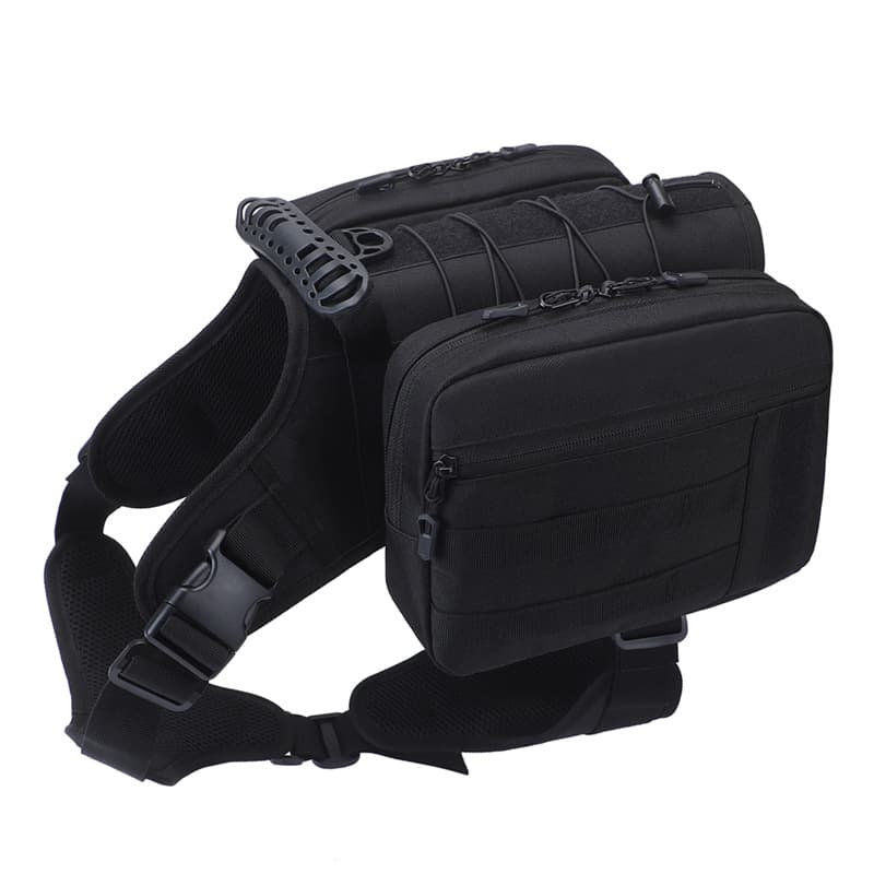 Black Dog Tactical Backpack Harness - Adjustable Outdoor Camouflage Saddle Bag for Dogs, photo 1 of 6