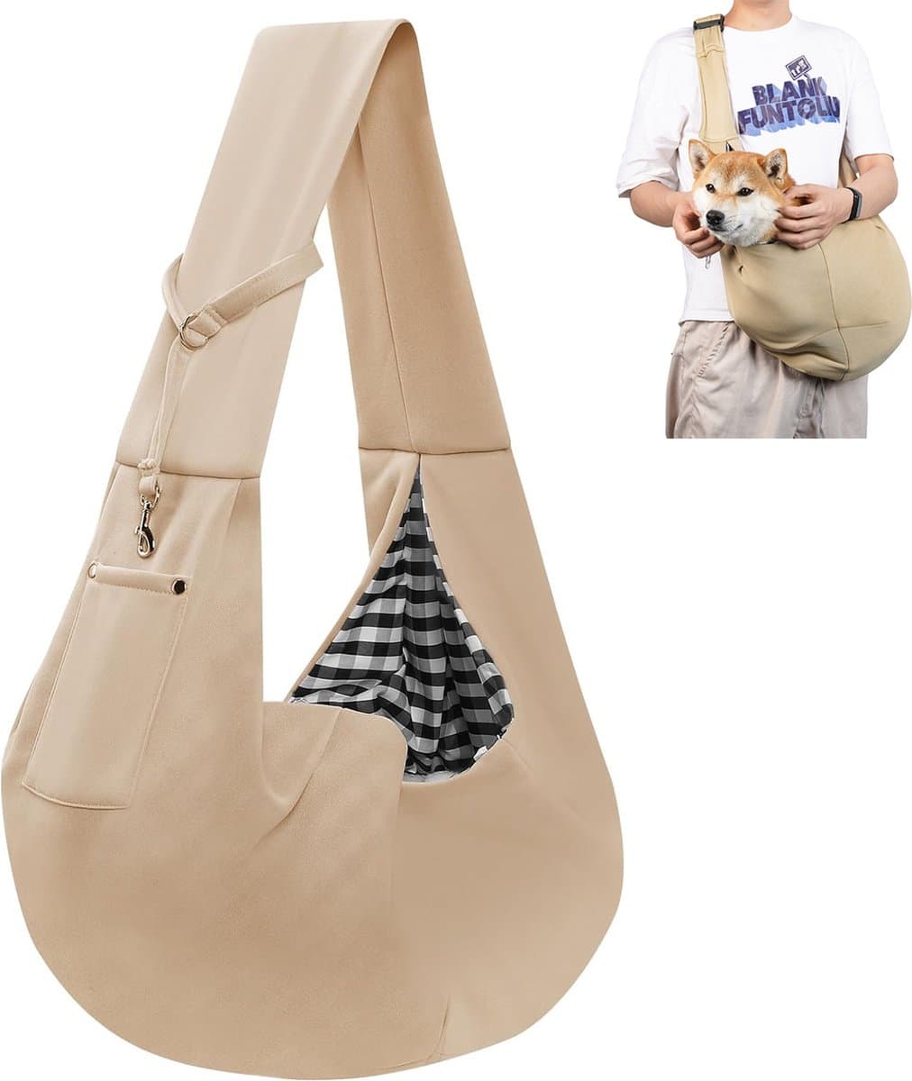 Dog Carrier Bag - Dog Sling - Waterproof - Dog Bag - Cat Travel Bag - Dog Carrier - Pet Carrier Bag Dog - Small Dog Front Carrier for Travel - Animal Carrier Bag - Max 10 Kg - Dog Carrier Bag - For Cats, Dogs and Pets - Khaki, photo 1 of 5