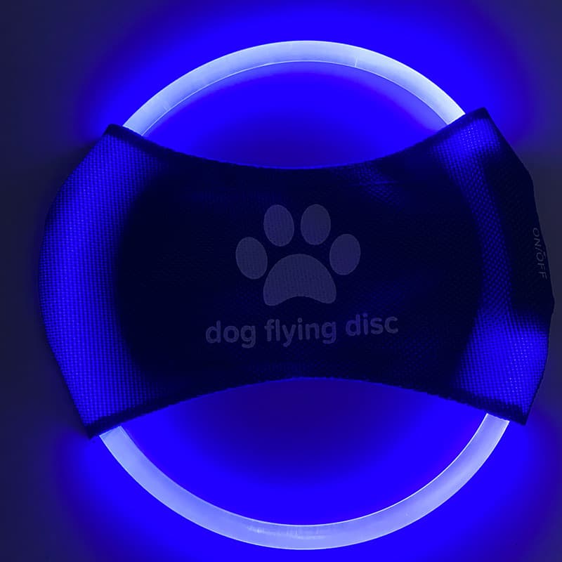LED Rechargeable Dog Flying Disc - Glow-in-the-Dark Pet Training Toy with Paw Design