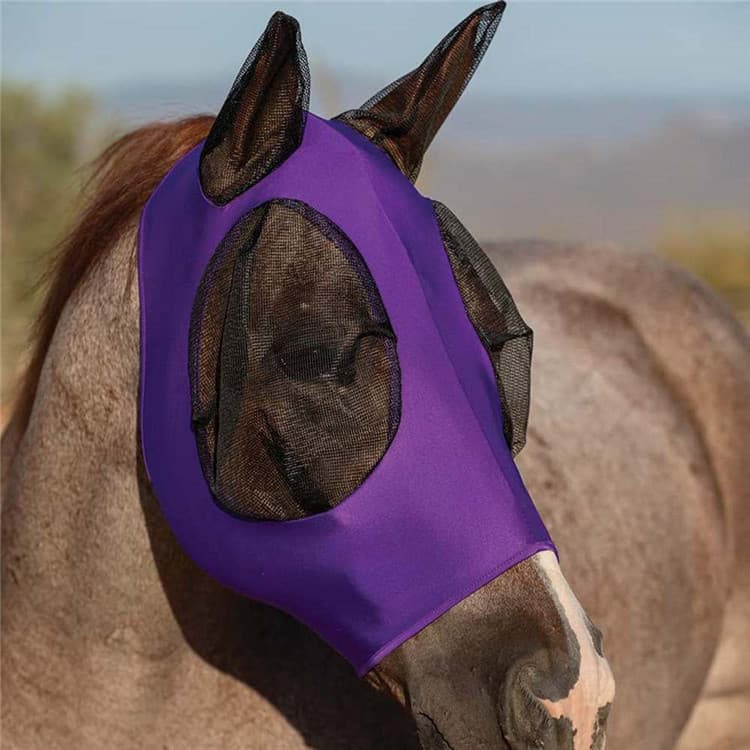 2-PCS Breathable Horse Fly Mask Set - Equestrian Fly Veils with Ears for Insect Control and Comfort
