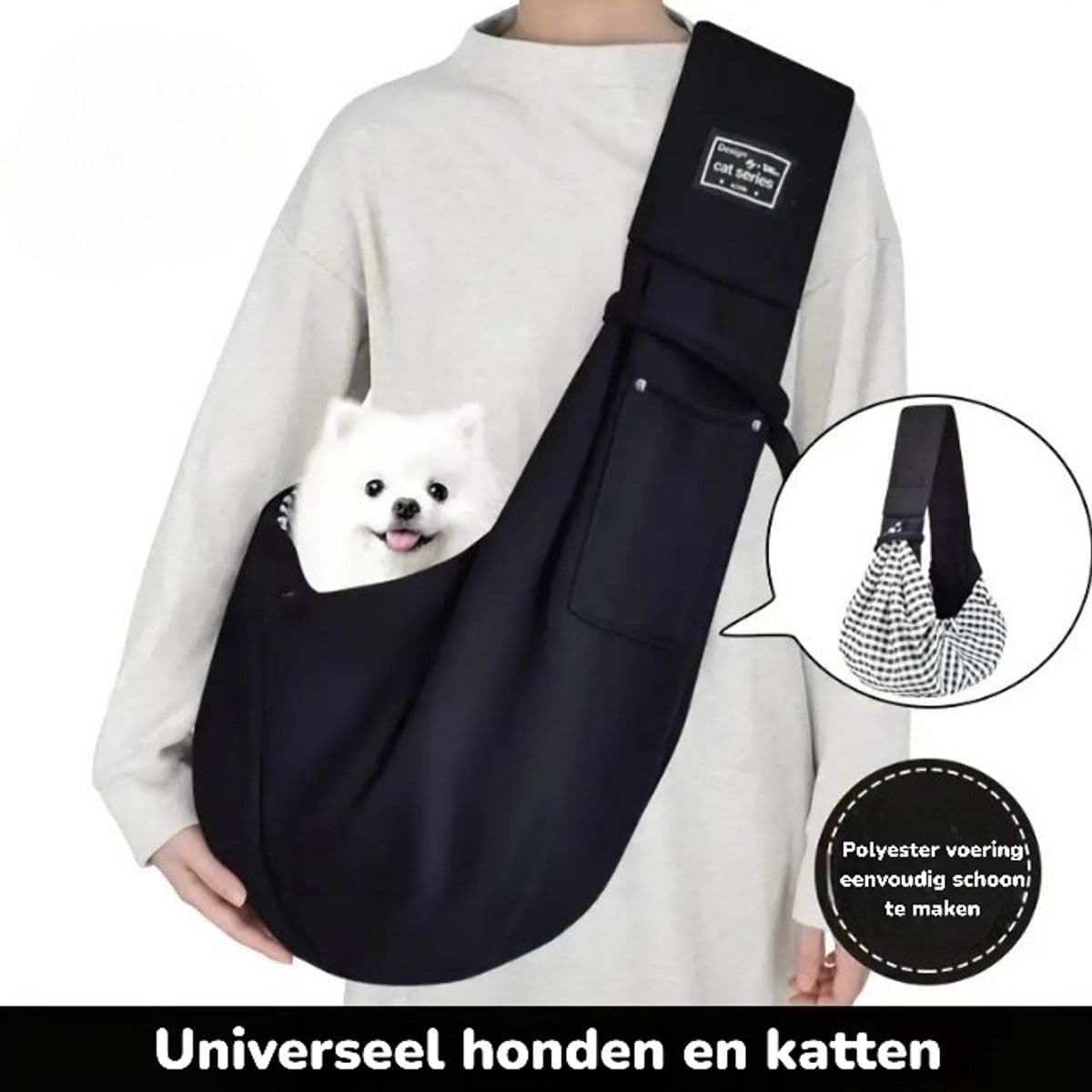 Dog Carrier, Dog Carrying Bag, Dog Sling, Dog Bag, Cat Travel Bag, Cat Front Carrier, Pet Carrier Bag, Black, for Cats, Dogs and Small Pets