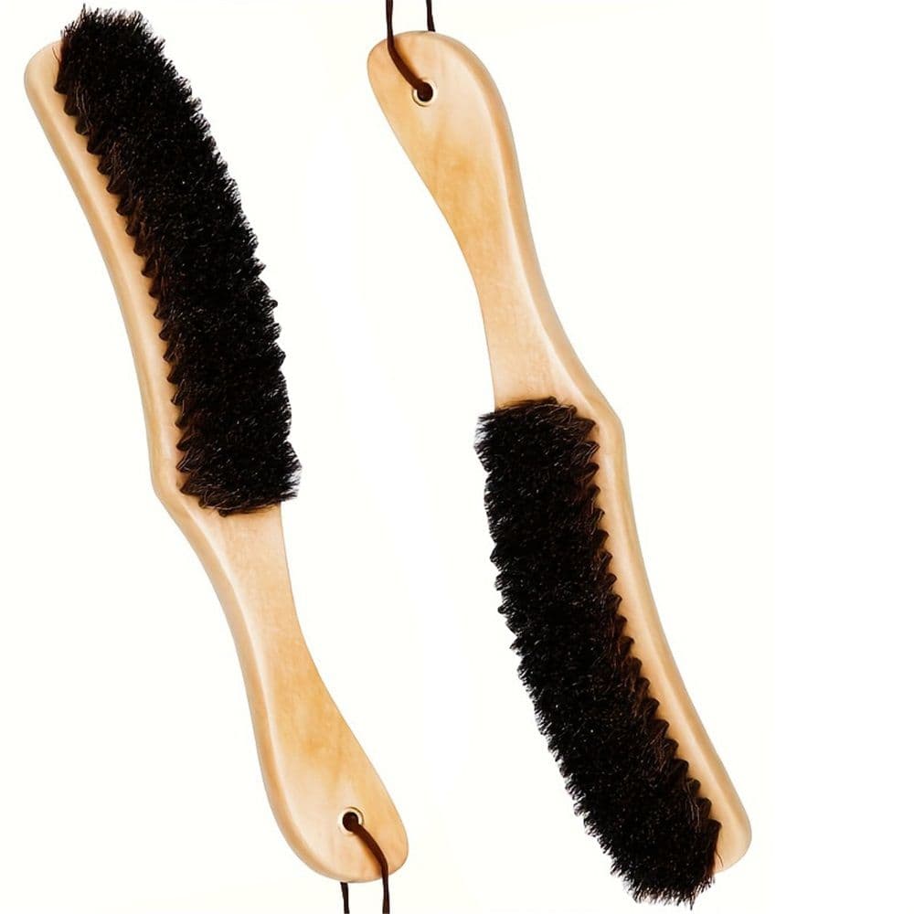 2pcs Hat Brush - Clean Western Cowboy Hat, Hat & Baseball Cap, Horsehair Bristle Garment Brush Remove Cat Hair Dust for Suits, Suede, Cashmere,, photo 1 of 5