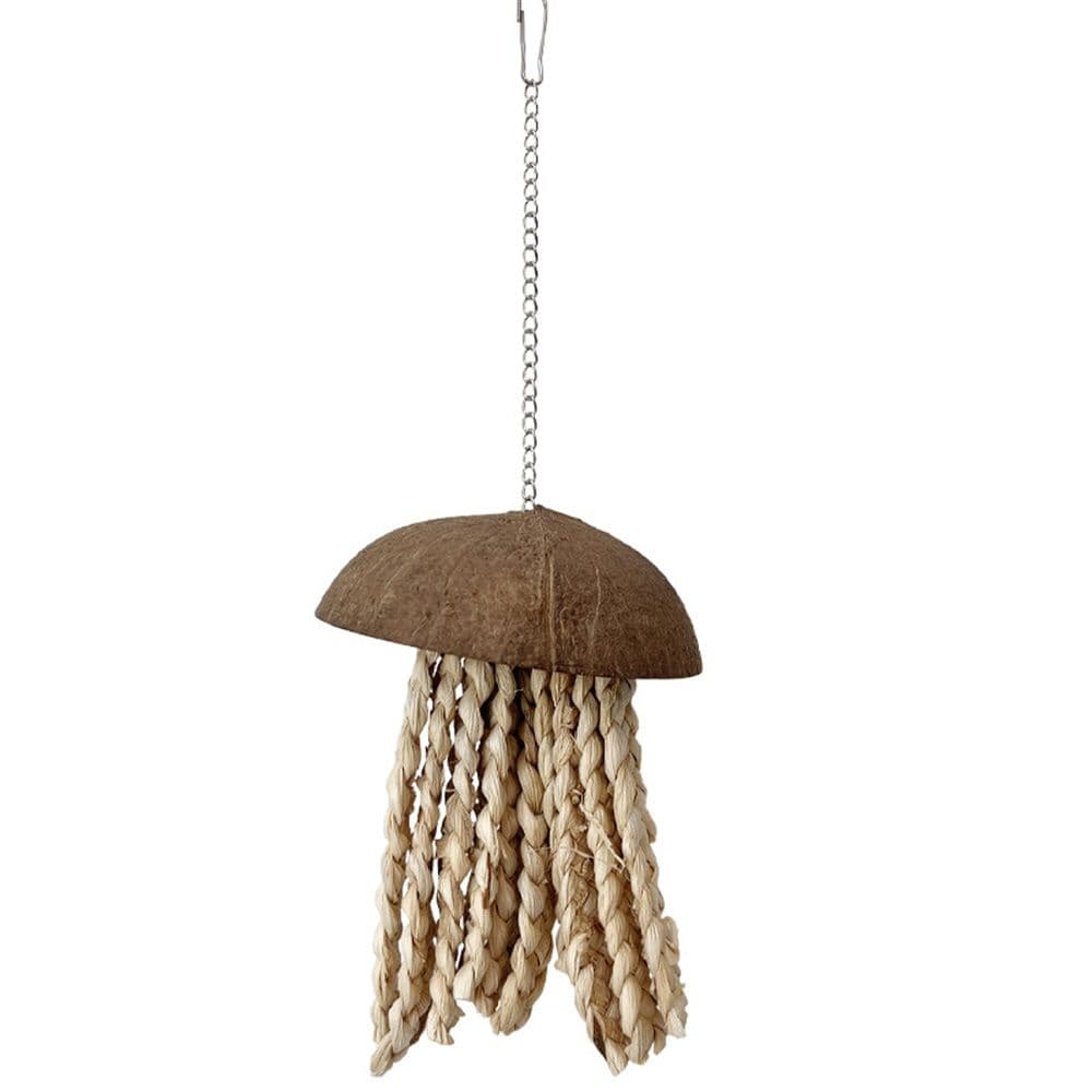 Bird Chew Toys, Coconut Shell with Corn Husks for Parrot Beak Grinding, Coconut Shell Shredding Toy for Parakeet Lovebird Conure Budgies Cockatiel, photo 1 of 5