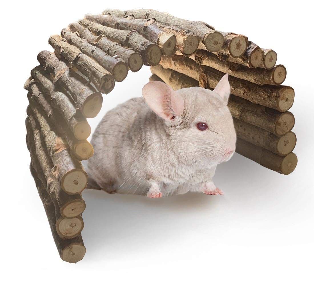 Guinea Pig Wooden Ladder Bridge Rabbits Hideout, House, Tunnel, Rodents Chew Toys for Bunny, Chinchillas, Hedgehogs, Ferrets,(20*10cm), photo 1 of 5