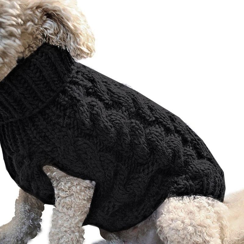 Cosy Cable Knit Dog Jumper - Warm Winter Pet Clothing, Soft High Neck Design, Small to Medium Dogs, Easy Wear Pullover Style, Ideal for Chilly Evenings and Outdoor Walks