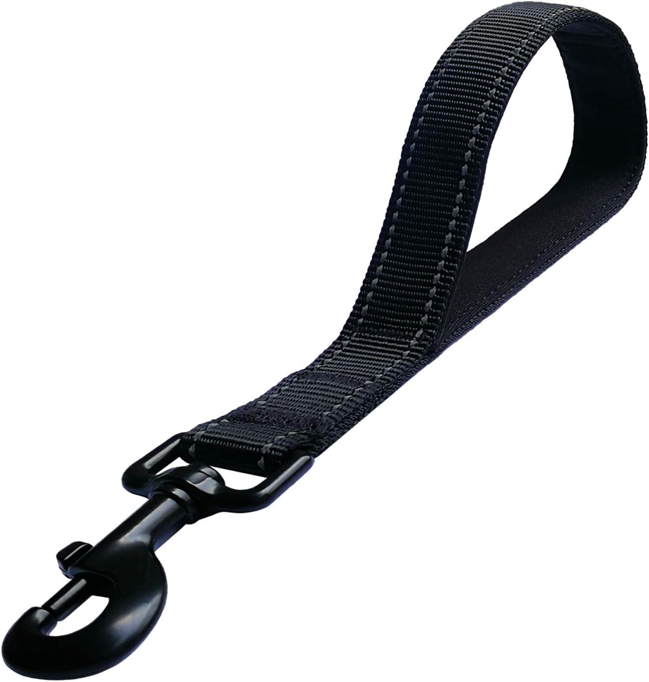 Short Dog Leash - Traffic Padded Handle - Heavy Duty - Short Nylon Dog Lead for Training Control - Reflective Threads Pet Leashes for Large Dogs and Medium Dogs (30 cm, Reflective Black), photo 1 of 4