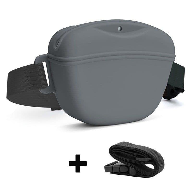 Silicone Dog Training Treat Pouch with Adjustable Waist Belt Hands-Free Pet Reward Bag for Outdoor Walks