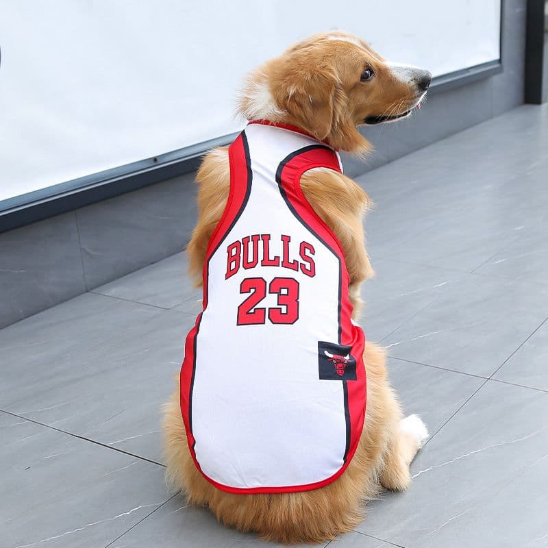 Pet Vest Dog Cat Soccer Jersey Polyester - White Red 23rd Bulls, photo 1 of 10