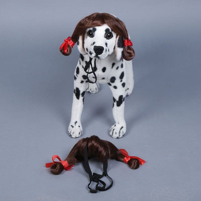 Pet Dog Wig Braided Style Beautiful Si Ni