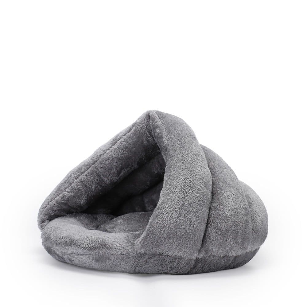 Pet tent cave bed suitable for small and medium-sized cats and dogs, sleeping bag, thick and warm slippers, comfortable dog bed, triangle bed suitable for cats and dogs (gray S), photo 1 of 5