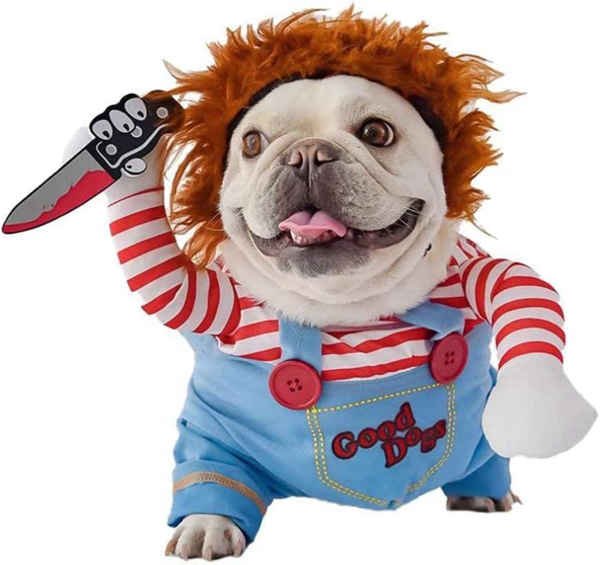 Pet Deadly Doll Dog Costume, Cosplay Halloween Christmas Funny Clothes Party Costume for Small Medium and Large Dogs - Blue, photo 1 of 10