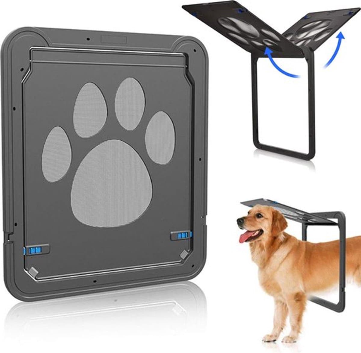 Dog Flap Screen Door - Dog Door Interior Door - Dog Flap Fly Screen - Cat Flap Screen Door - Cat Door Interior Door - 42 X 37cm - Lockable - Pet Flap Screen Door - Dog Flaps With Lock - Suitable For Medium And Large Dogs, photo 1 of 5