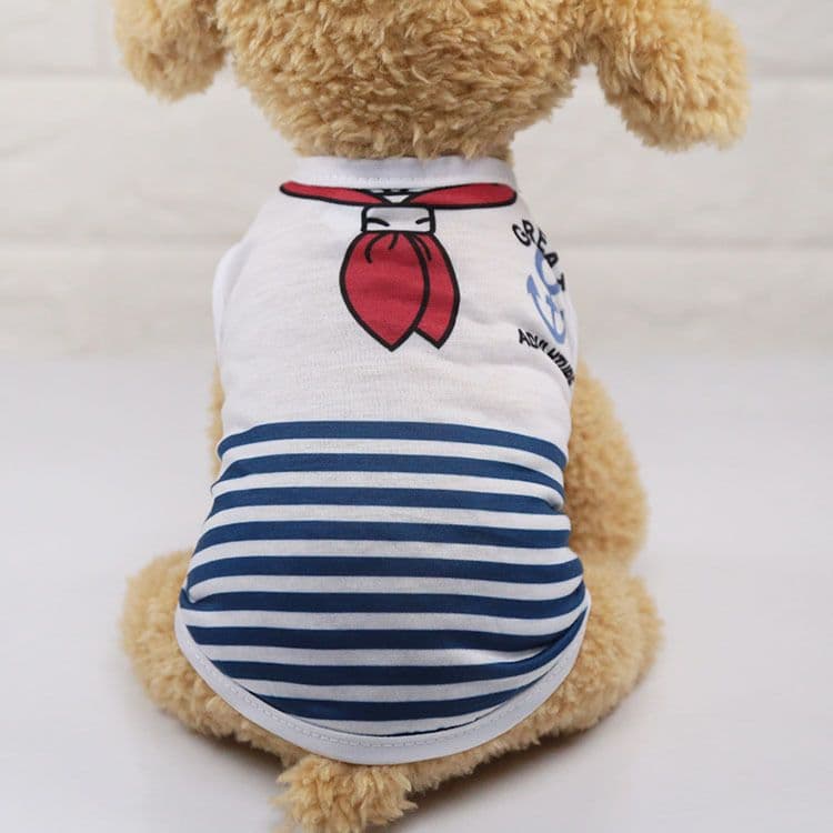 Shine Cotton Dog Vest Small Medium Pet Summer Breathable vest-Cactus - Navy Stripe Vest Blue, photo 1 of 10