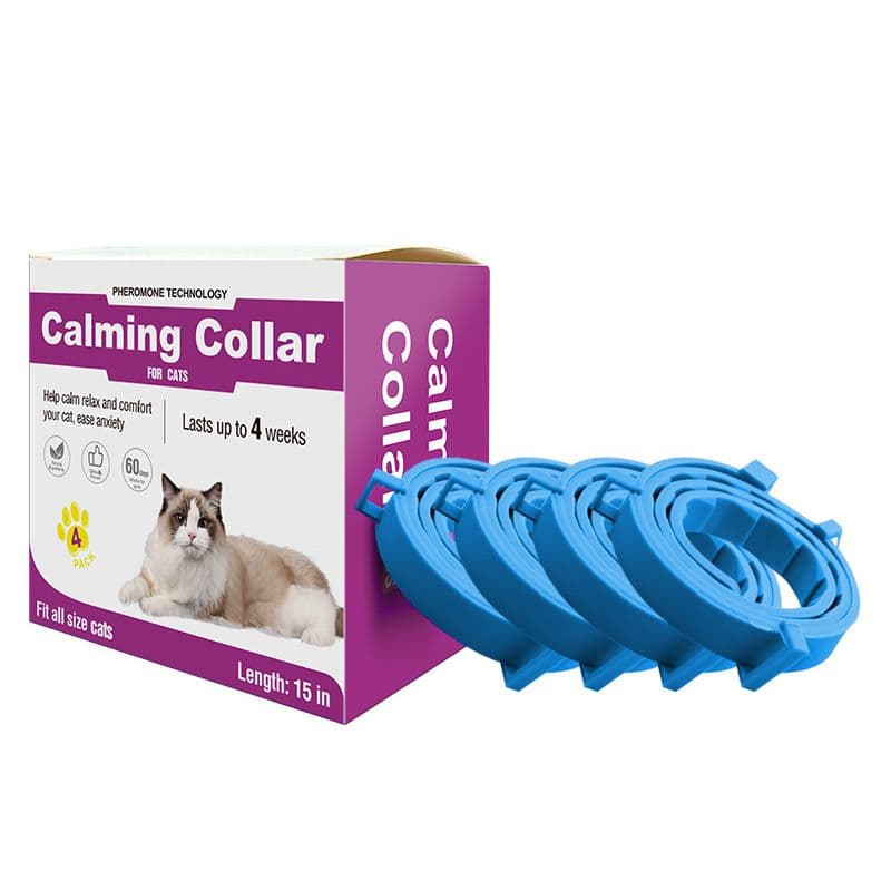 Pet Calming Collar 4 Pack - Waterproof Silicone Dog Collar Custom Fit for All Breeds - Anxiety Relief & Stress Reduction
