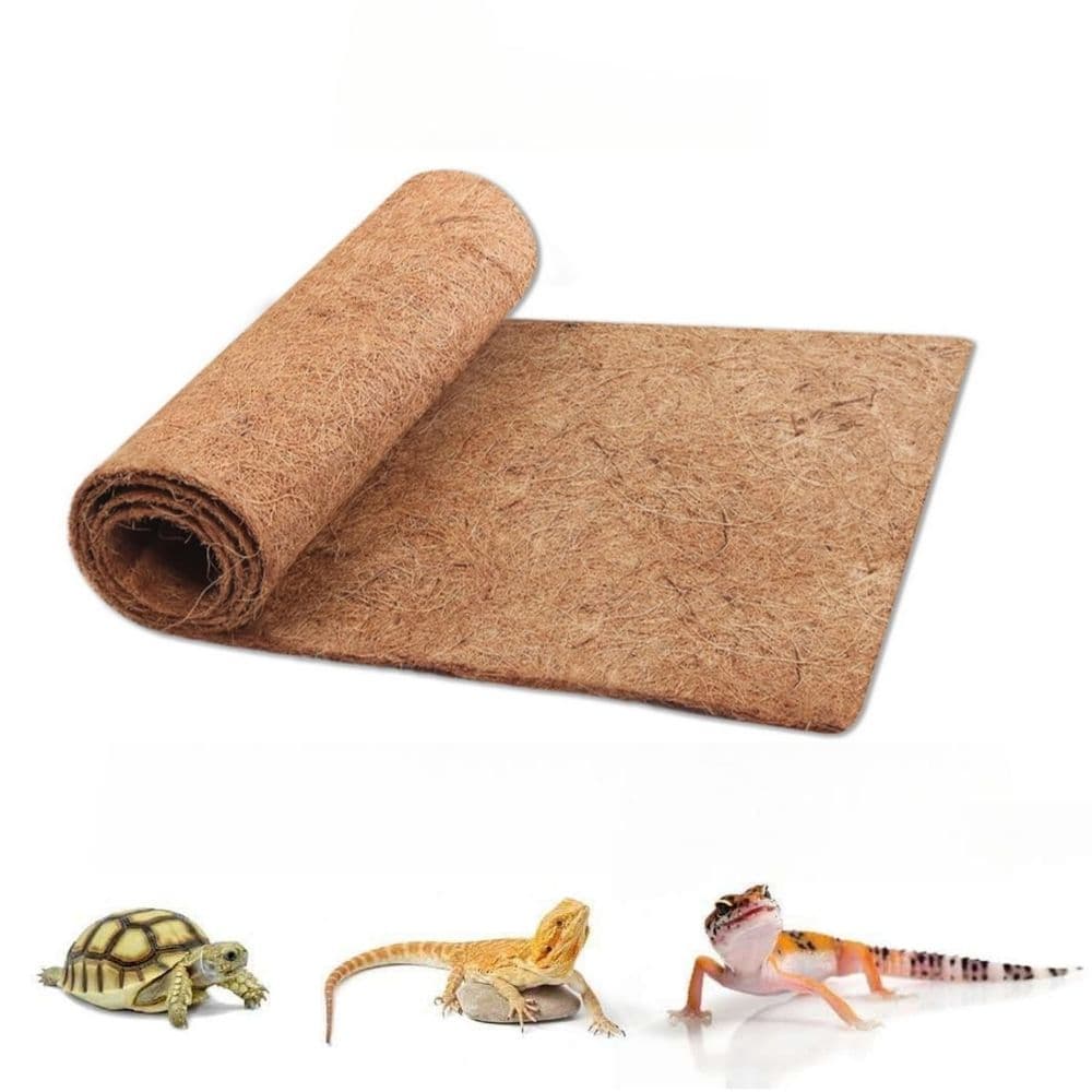 Reptile Carpet Coconut Fiber Substrate, Lizard Cage Mat, Coco Fiber Liner, Snake Bedding, Natual Coconut Fiber Carpet for Bearded Dragon, Turtles, Iguana, Tortoises (Brown, 80x40 cm), photo 1 of 5