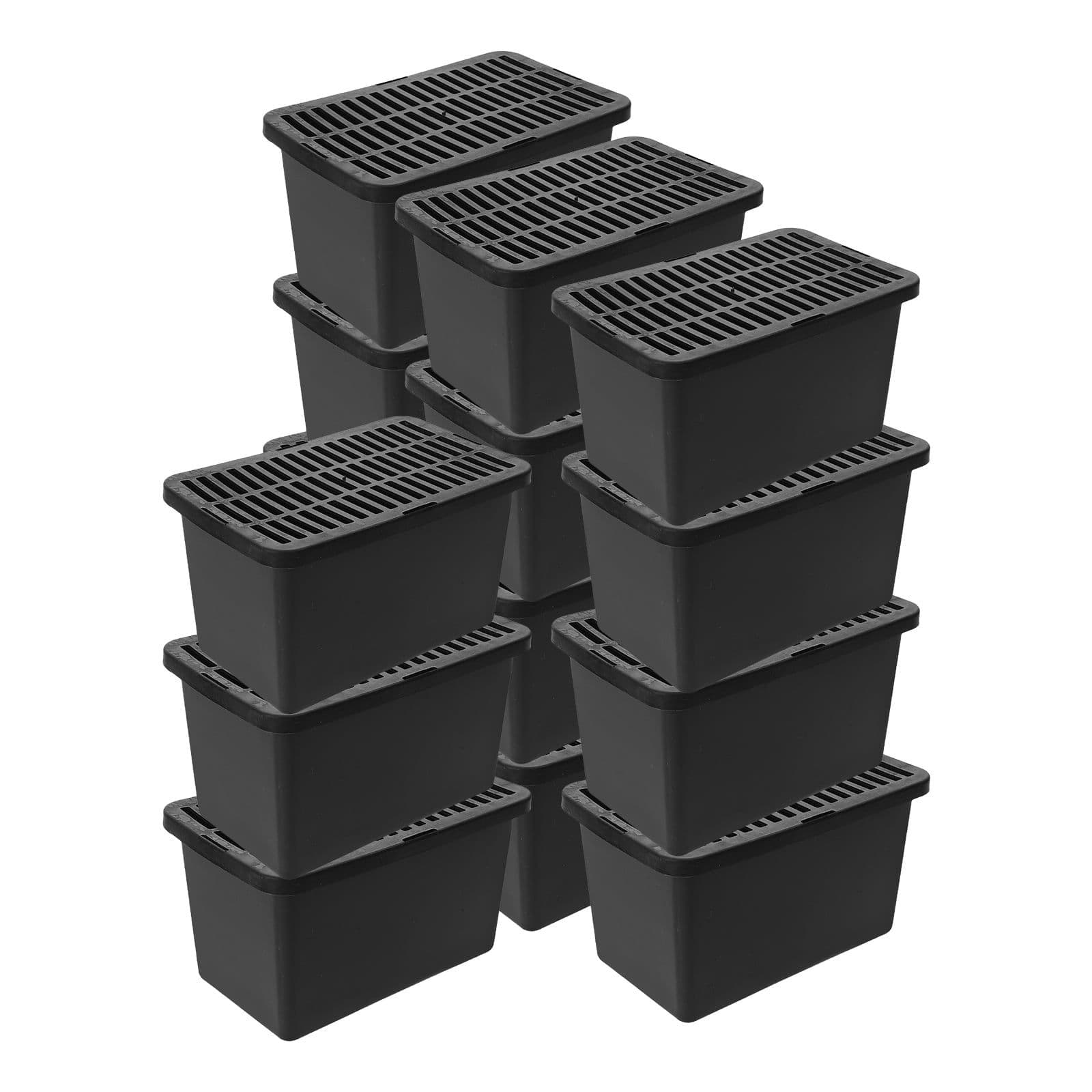 15-Piece Lightweight Grey Plastic Small Animal Carriers with Breathable Lids for Easy Pet Transport, photo 1 of 5