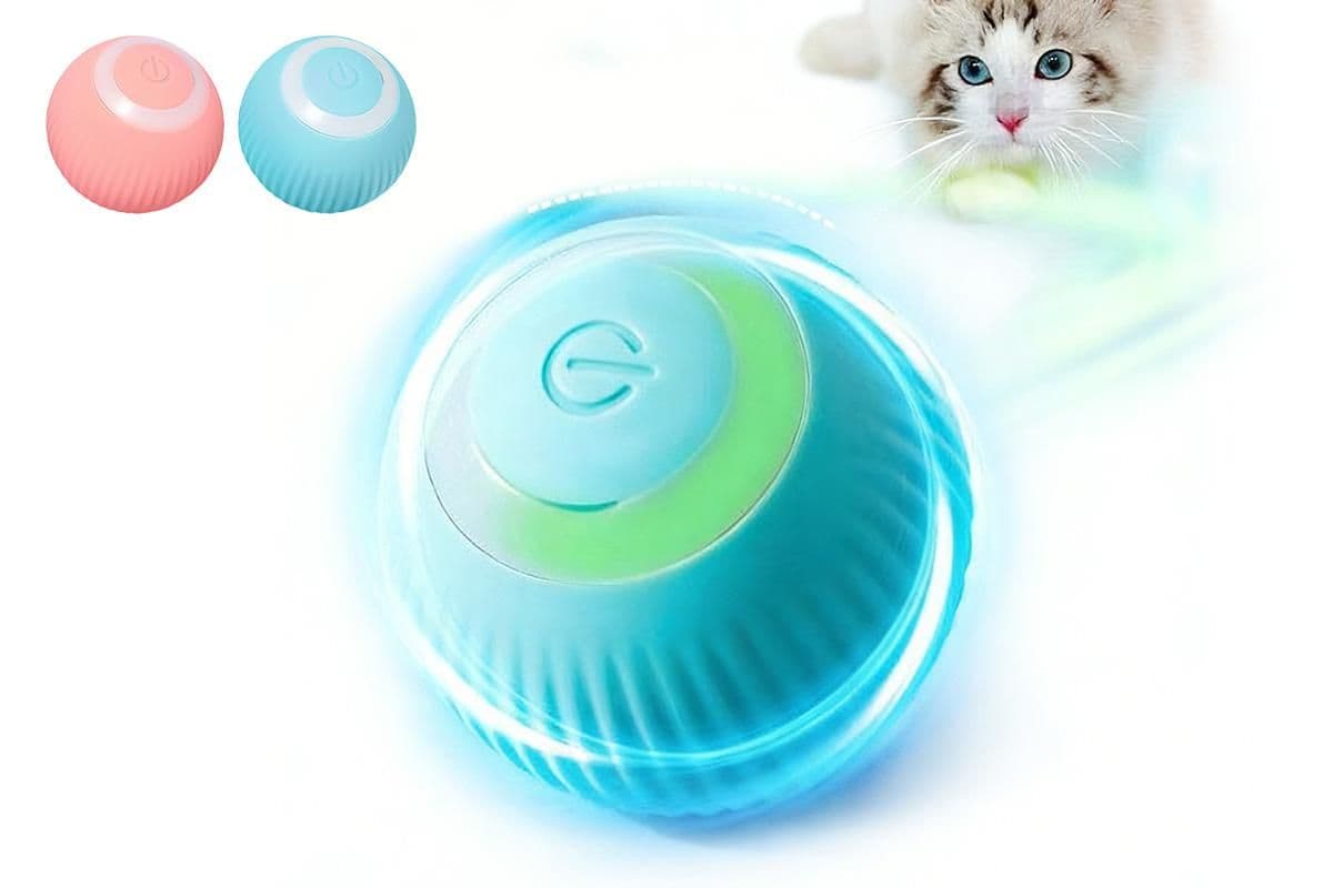 2PCS Interactive Smart Cat Toy Automatic Rolling Cat Ball Self-Moving Kitten Toys, photo 1 of 7