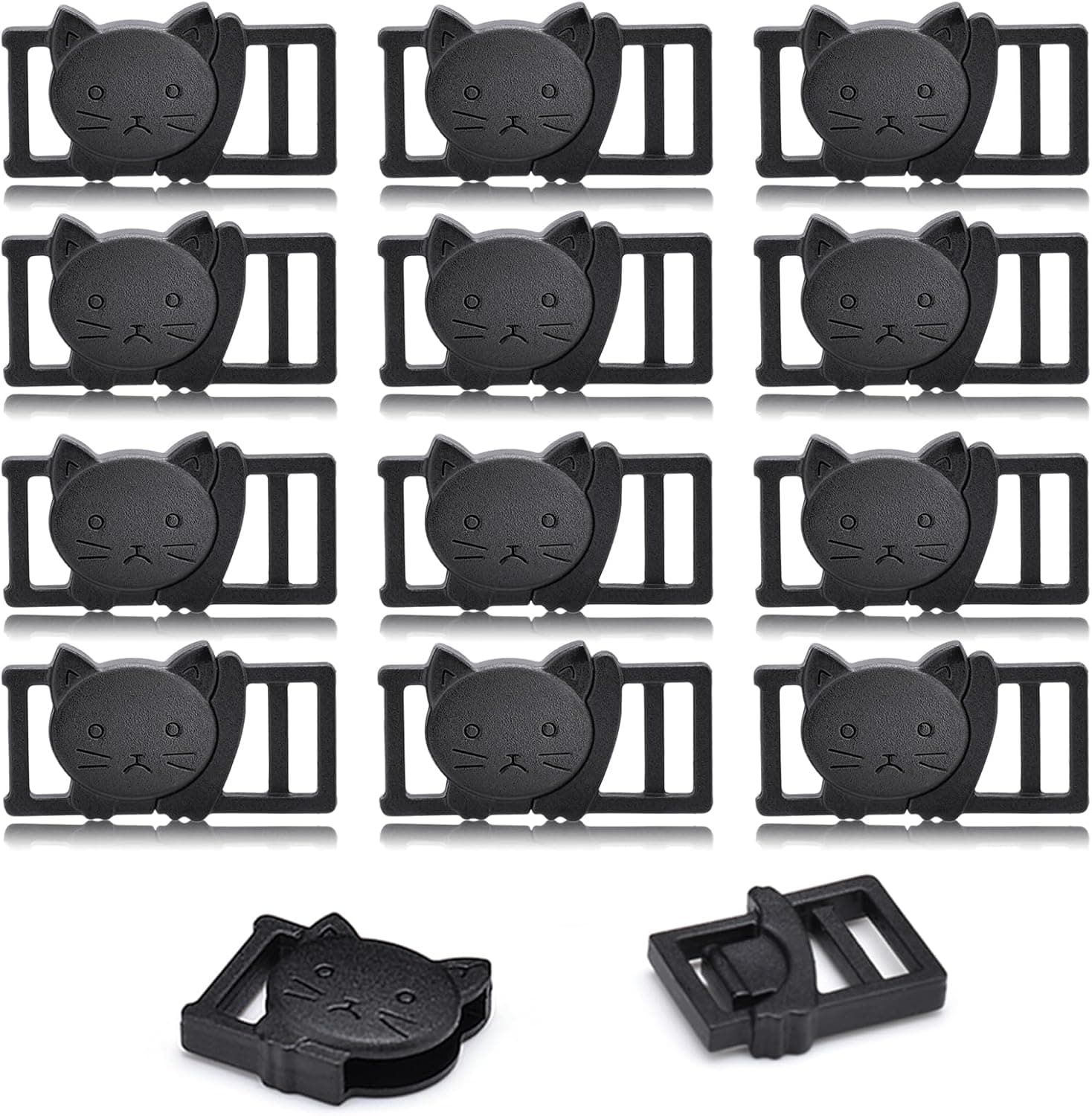 25Pack 1 cm Cat Collar Breakaway Clasps Accessories Plastic Adjustable Buckle Small Pet Supplies for Kitten Collar Straps DIY Cat Stuff, photo 1 of 10