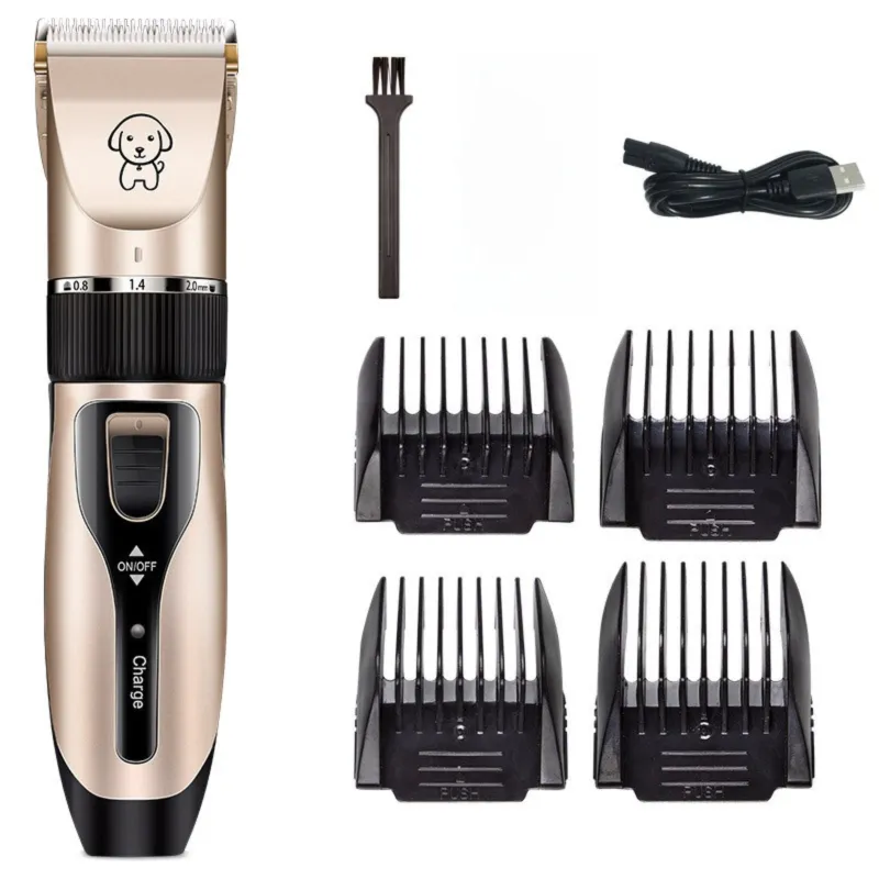 K5 Lightweight Pet Precision Grooming Clipper - USB Rechargable, Low Noise Dog & Cat Hair Trimmer with 5-Level Adjustable Titanium Ceramic Blade & 4*Guide Combs