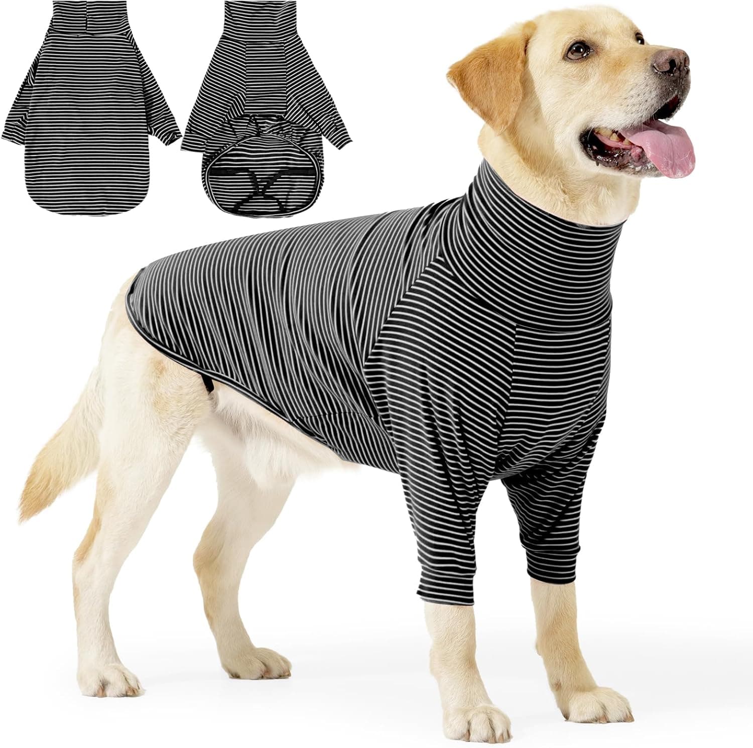 Recovery Suit for Dogs After Surgery Female Male Dog Onesie Neuter Spay Body Suit with Sleeve for Small Medium Large Dogs, Pet Pajama Clothes Anti Licking Surgical Wound Cone Alternative Black, photo 1 of 6