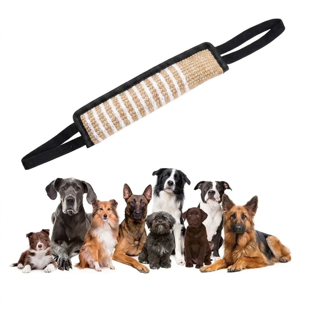 Interactive Tug-of-War Rope Toy for Dogs – Durable Natural Jute Bite Stick with Soft Handles, Perfect for Chewing, Fetch, Obedience Training, and Multi-Dog Play in Home or Outdoor Settings, photo 1 of 10