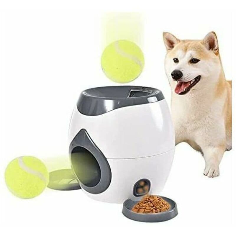 Automatic Pet Treat Dispenser Toy with 2 Tennis Balls and Feeding Spoon for IQ and Coordination Training, photo 1 of 4