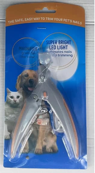 Illuminated Pet Nail Clippers with 5x Magnifier & LED Light - Professional Safety Claw Trimmer for Dogs & Cats - Non-Slip ABS Handle with Nail Catcher - Grey, photo 1 of 6